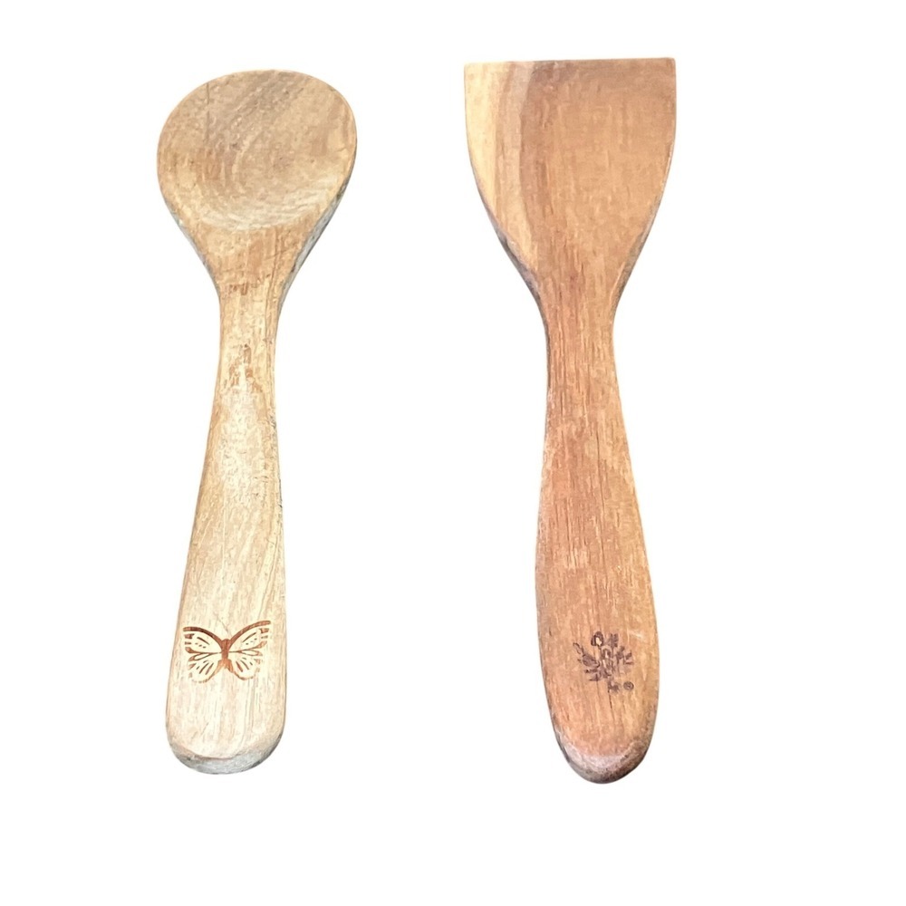 Pioneer Woman Wooden Utensil Set OS Brown Good Butterfly Floral Wood Soon Set